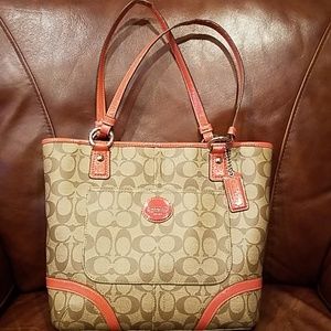 Coach Signature Zip Top Tote